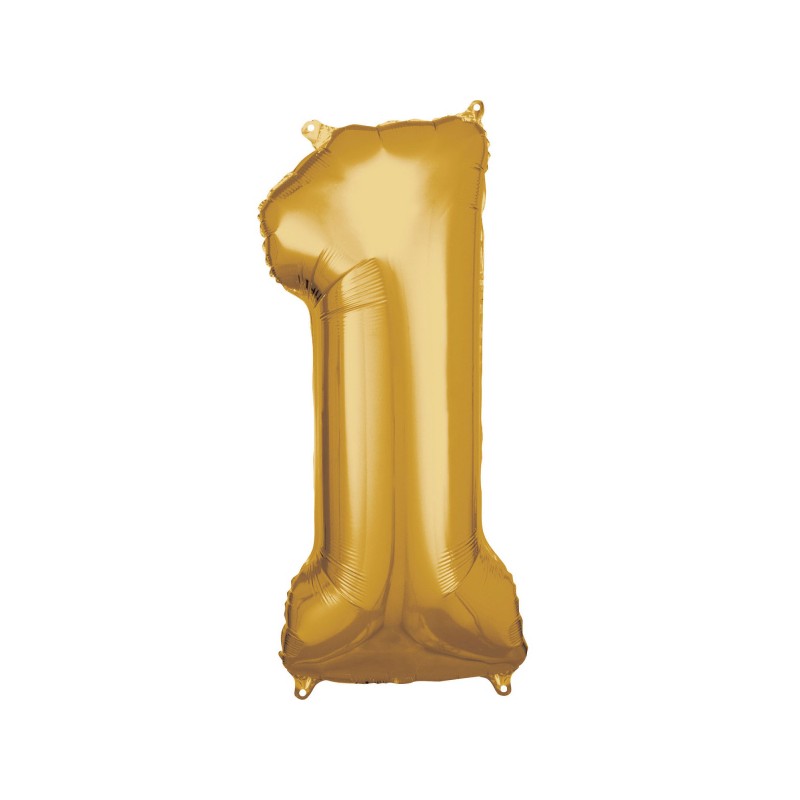 Ballon 1 chiffre couleur or