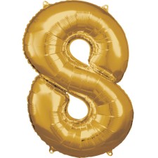 Ballon 8 chiffre couleur or