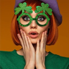 Accessoire Saint-Patrick lunettes trèfles verts