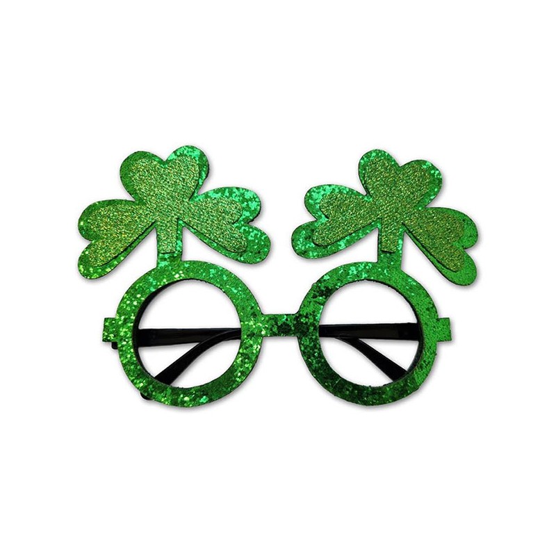 Lunettes Saint Patrick avec trèfles verts