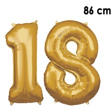 Ballon chiffre 18 anniversaire or