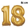 Ballon chiffre 18 anniversaire or Ballon chiffre 18 anniversaire or