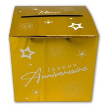 Boîte à enveloppe anniversaire dorée