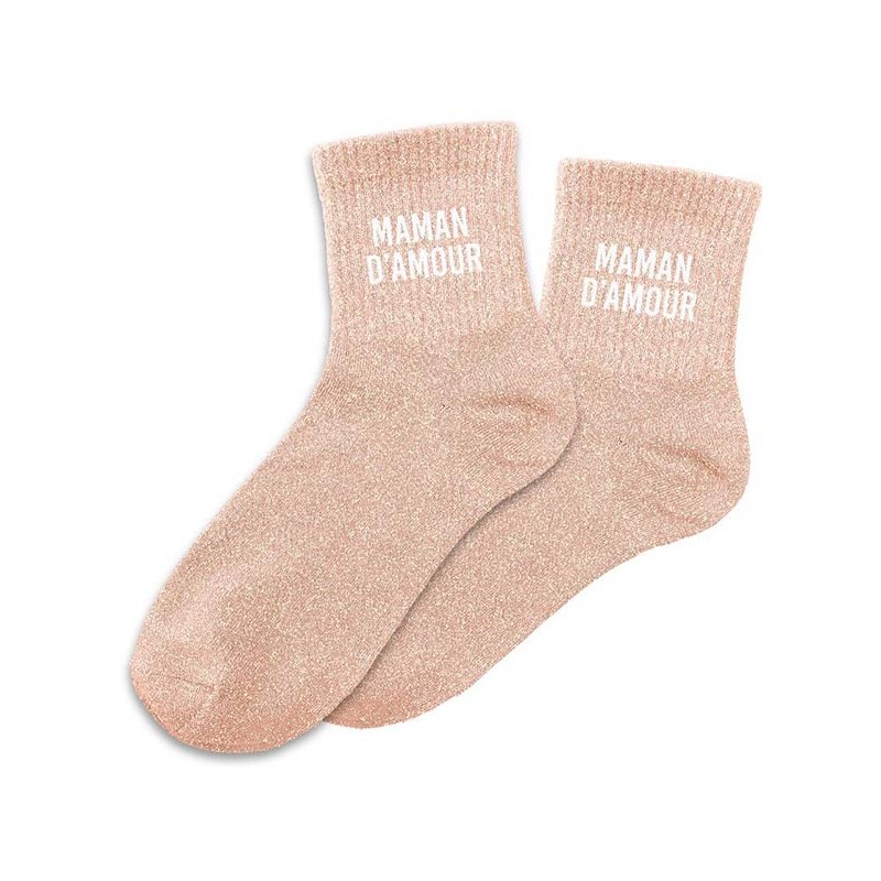 Chaussettes paillettes Maman d'amour