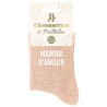 Paire de chaussettes maman d'amour à paillettes