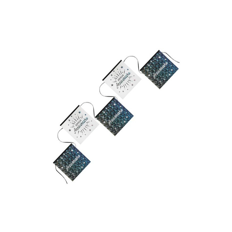 Banderole d'anniversaire chic argent et blanche