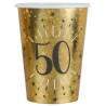 Gobelets pour anniversaire 50 ans noir et or Gobelets pour anniversaire 50 ans noir et or