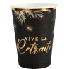 Gobelet retraite noir et or en carton