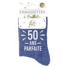 Paire de chaussettes anniversaire 50 ans à paillettes Paire de chaussettes anniversaire 50 ans à paillettes