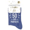 Paire de chaussettes anniversaire 50 ans à paillettes