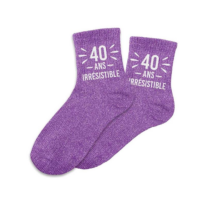 Chaussette paillette 40 ans anniversaire Chaussette paillette 40 ans anniversaire