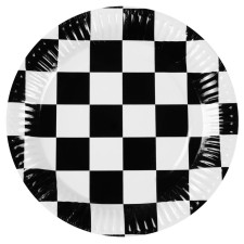 Assiette damier noir et blanc
