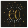 Serviettes pour anniversaire 60 ans noires et dorés Serviettes pour anniversaire 60 ans noires et dorés