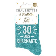 Paire de chaussettes anniversaire 30 ans à paillettes