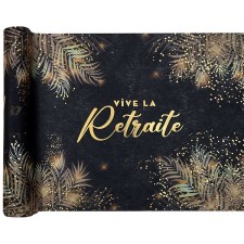Chemin de table retraite noir et or