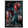 Déco de fenêtre Halloween clown tueur