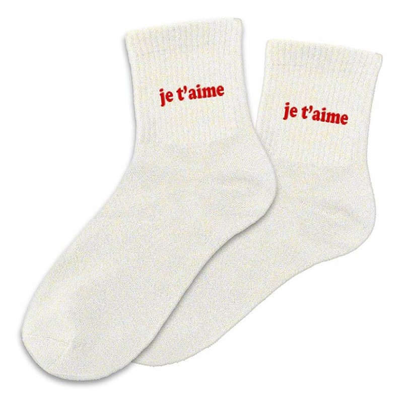 Chaussettes paillettes Je t'aime