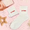Cadeau chaussettes à paillettes Je t'aime