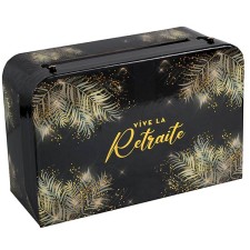 Tirelire retraite noir et or