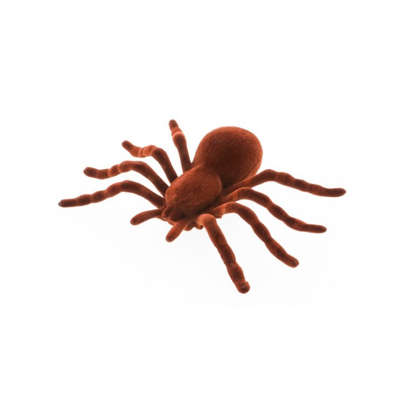 Araignée d'Halloween brune floquée