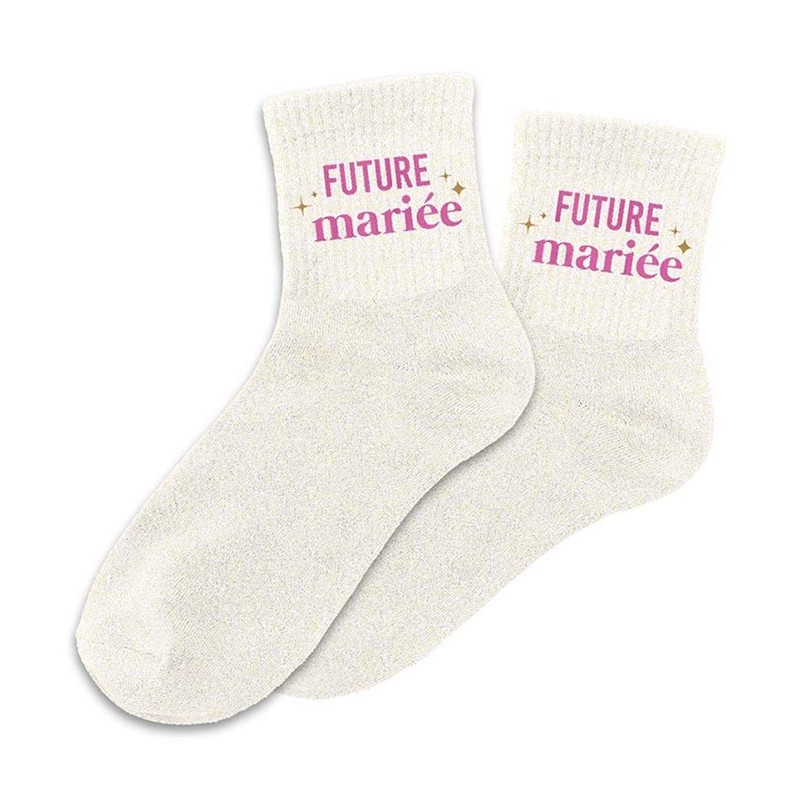Chaussettes paillettes future mariée EVJF Chaussettes paillettes future mariée EVJF