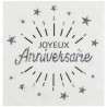 Serviettes joyeux anniversaire en papier blanches et argent Serviettes joyeux anniversaire en papier blanches et argent