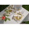 Nappe mariage blanche avec cœurs dorés
