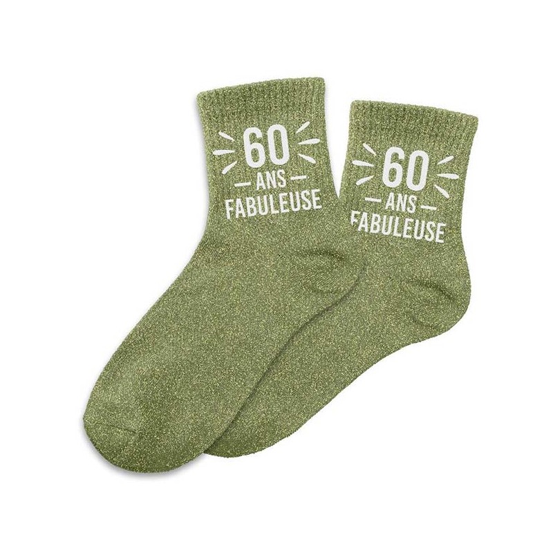 Chaussette paillette 60 ans anniversaire Chaussette paillette 60 ans anniversaire