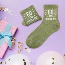 Cadeau anniversaire chaussettes à paillettes 60 ans Cadeau anniversaire chaussettes à paillettes 60 ans