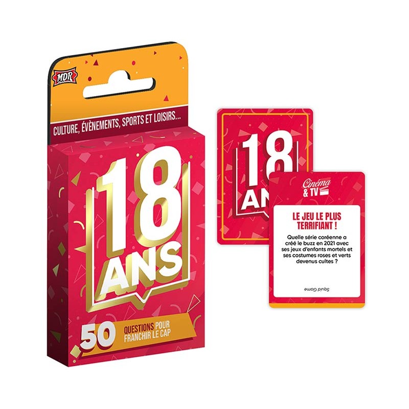Jeu de cartes 18 ans anniversaire