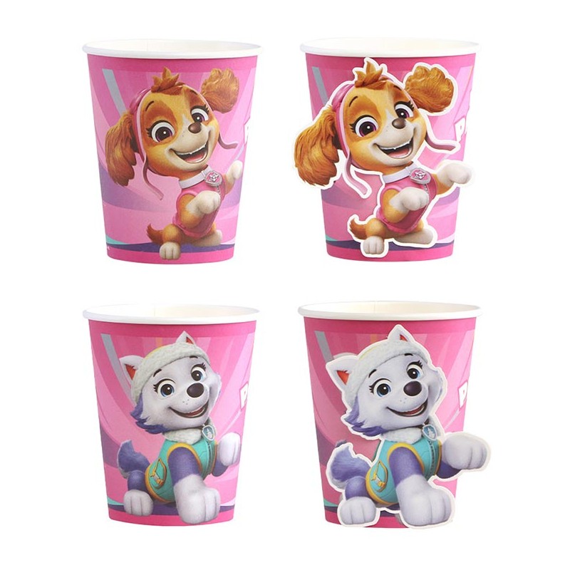 Gobelets Pat'Patrouille roses en carton Gobelets Pat'Patrouille roses en carton