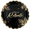 Assiette retraite noire et or