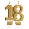Bougie pour anniversaire 18 ans couleur or Bougie pour anniversaire 18 ans couleur or