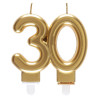 Bougie dorée pour anniversaire 30 ans Bougie dorée pour anniversaire 30 ans