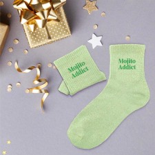 Cadeau chaussettes à paillettes mojito addict Cadeau chaussettes à paillettes mojito addict