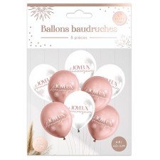Paquet de ballons joyeux anniversaire rose gold