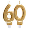 Bougie pour anniversaire 60 ans couleur or Bougie pour anniversaire 60 ans couleur or