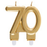 Bougie 70 ans dorée pour anniversaire Bougie 70 ans dorée pour anniversaire