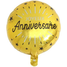 Ballon joyeux anniversaire mylar couleur or