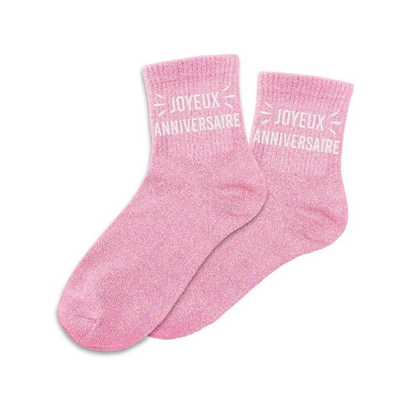 Chaussette paillette Joyeux Anniversaire