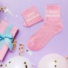 Cadeau chaussettes à paillettes Joyeux Anniversaire roses