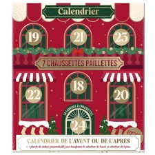 Calendrier chaussettes à paillettes pour Noël
