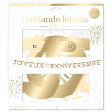 Guirlande anniversaire couleur or