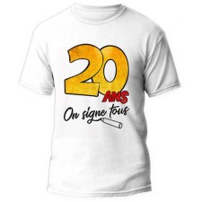 Tee-shirt 20 ans anniversaire à signer
