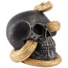 Crâne noir avec serpent doré pour décoration Halloween Crâne noir avec serpent doré pour décoration Halloween