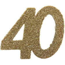 Confettis pour table d'anniversaire 40 ans dorée