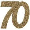 Confettis de table anniversaire pour les 70 ans couleur or