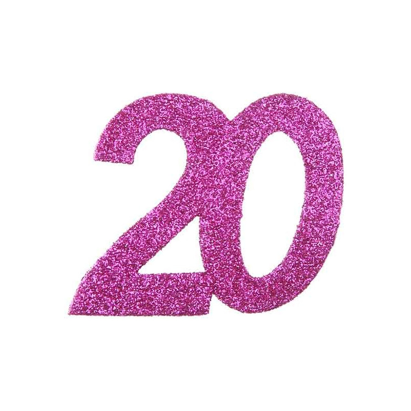 Confettis pour table d'anniversaire 20 ans roses