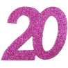 Confettis pour table d'anniversaire 20 ans roses Confettis pour table d'anniversaire 20 ans roses