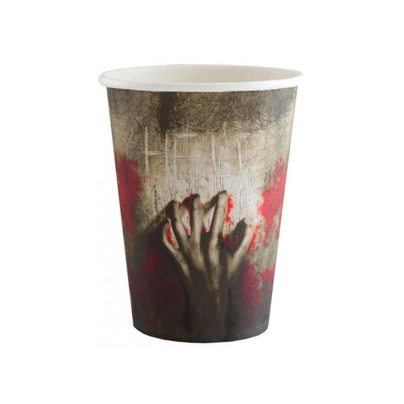 Gobelets Halloween pour décoration de table sur le thème des zombies